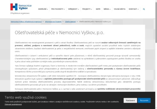 Zobrazit webové stránky Zdravotně-sociální pracovník Nemocnice Vyškov
