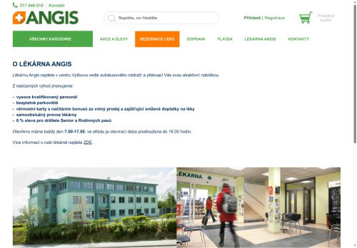 Zobrazit webové stránky Lékárna Angis (ul. J. Wolkera)