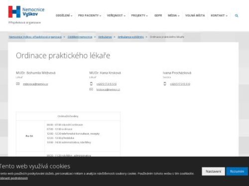 Praktický lékař - MUDr. Bohumila Mitěvová