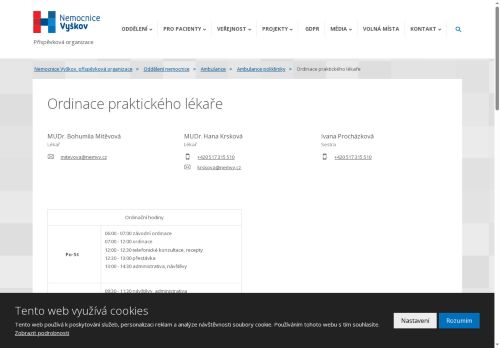Zobrazit webové stránky Praktický lékař - MUDr. Bohumila Mitěvová