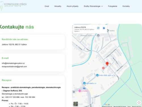 Stomatologie Vyškov - MUDr. Hana Bělohlávková, MDDr. Denisa Francová, MUDr. Bohdana Jelečková, MUDr. et MUDr. Richard Pink, PhD., Dagmar Gottvaldová, DiS.