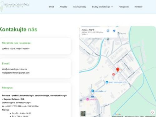 Stomatologie Vyškov - MUDr. Hana Bělohlávková, MDDr. Denisa Francová, MUDr. Bohdana Jelečková, MUDr. et MUDr. Richard Pink, PhD., Dagmar Gottvaldová, DiS.