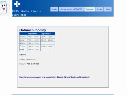 Zubní lékař - MUDr. Martin Linhart