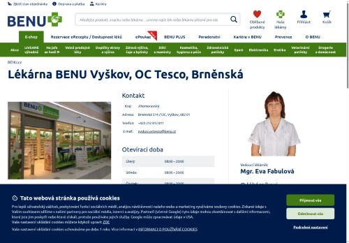 Zobrazit webové stránky Lékárna Benu Kyjov