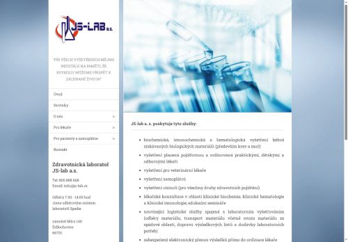 Zobrazit webové stránky Zdravotnická laboratoř JS-lab a.s.