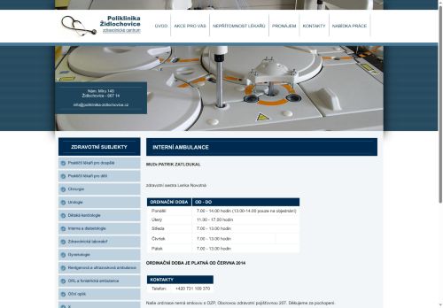 Zobrazit webové stránky Interní, endokrinologická a diabetologická ambulance - MUDr. Patrik Zatloukal