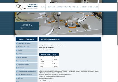 Zobrazit webové stránky Chirurgická ambulance - MUDr. Alexandr Šín, CSc.