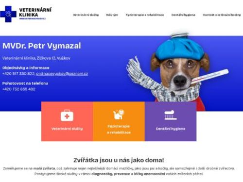 Veterinární ordinace a pohotovost - MVDr. Petr Vymazal, MVDr. Barbora Alturbanová, MVDr. Aneta Křesalová, MVDr. Michal Pavlík, MVDr. Anna Vránová