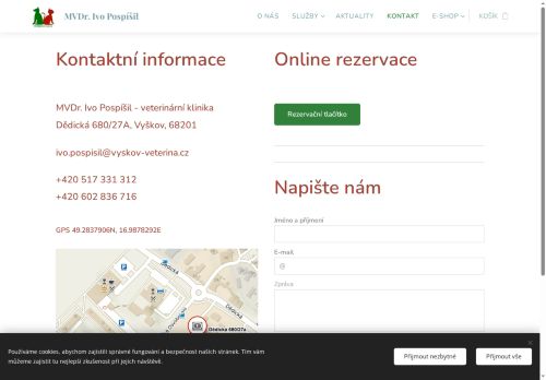 Zobrazit webové stránky Veterinární ordinace - MVDr. Ivo Pospíšil