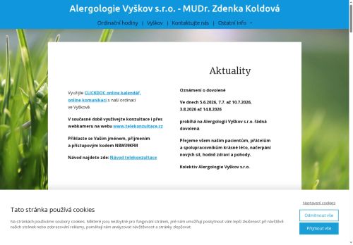 Zobrazit webové stránky Alergologie - MUDr. Zdenka Koldová