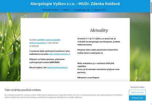 Zobrazit webové stránky Alergologie - MUDr. Zdenka Koldová