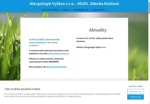 Zobrazit webové stránky Alergologie - MUDr. Zdenka Koldová