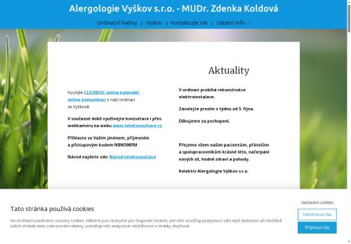 Zobrazit webové stránky Alergologie - MUDr. Zdenka Koldová