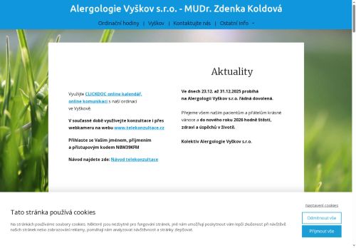 Zobrazit webové stránky Alergologie - MUDr. Zdenka Koldová