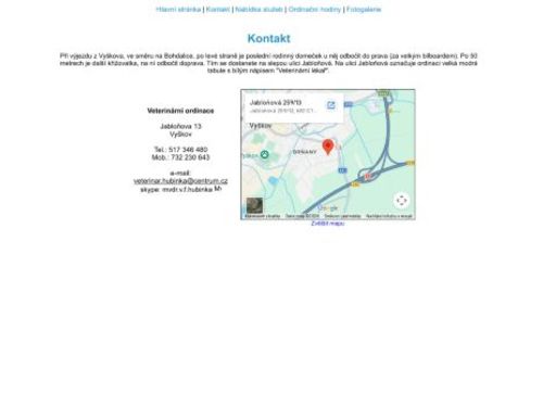 Veterinární ordinace - MVDr. Vít F. Hubinka