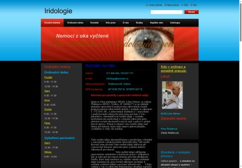 Zobrazit webové stránky Oční a iridologická ambulance - MUDr. Libor Němec