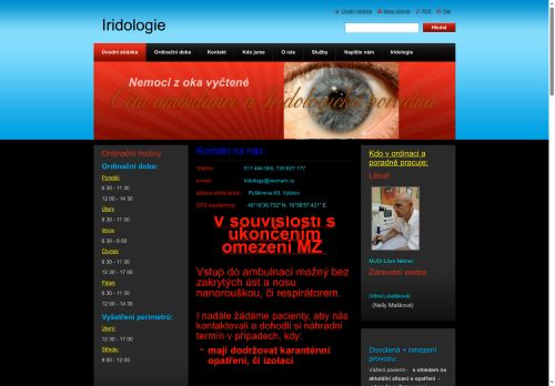 Zobrazit webové stránky Oční a iridologická ambulance - MUDr. Libor Němec