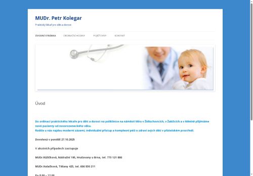 Zobrazit webové stránky Praktický lékař pro děti a dorost - MUDr. Petr Kolegar