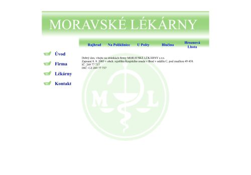 Zobrazit webové stránky Moravské lékárny, výdejna Blučina