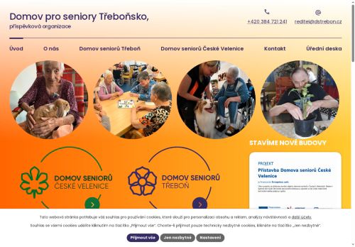 Webové stránky Domov pro seniory Třeboňsko, příspěvková organizace, Třeboň