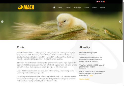 MACH DRŮBEŽ a.s. nabízí práci na pozici Ošetřovatel drůbeže (m/ž) v obci Moravany