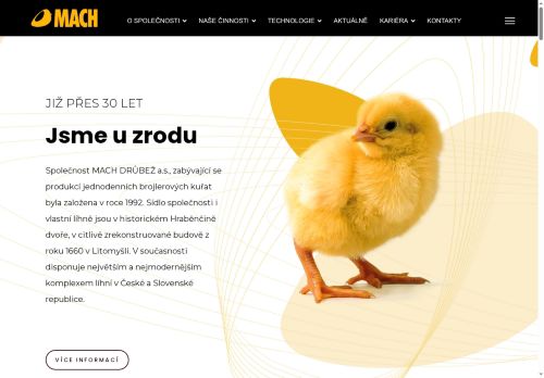 Webové stránky MACH DRŮBEŽ a.s., Moravany