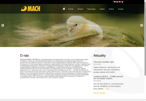 Webové stránky MACH DRŮBEŽ a.s., Moravská Třebová
