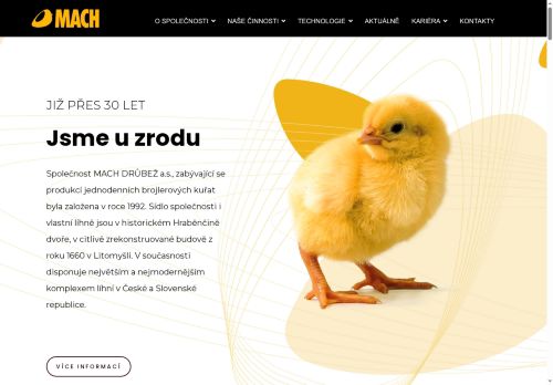 Webové stránky MACH DRŮBEŽ a.s., Litomyšl
