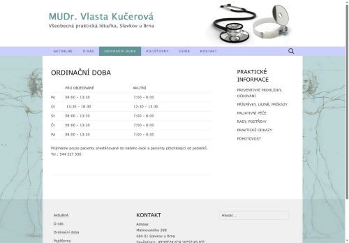 Zobrazit webové stránky Praktický lékař - MUDr. Vlasta Kučerová