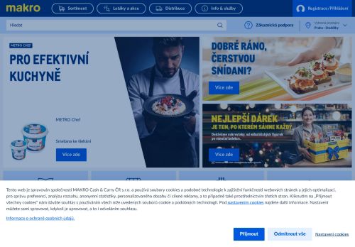 Webové stránky MAKRO Cash & Carry ČR s.r.o., Kozomín