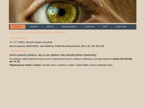 MUDr. Barbora Holubcová – oční lékař