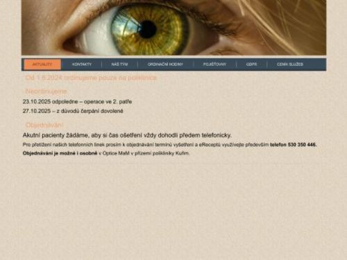 MUDr. Barbora Holubcová – oční lékař