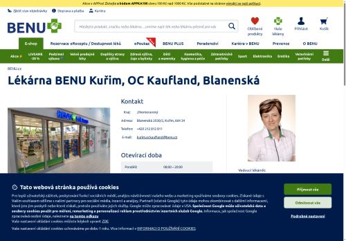 Zobrazit webové stránky Lékárna Benu Kuřim, OC Kaufland
