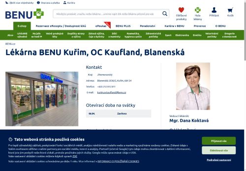 Zobrazit webové stránky Lékárna Benu Kuřim, OC Kaufland