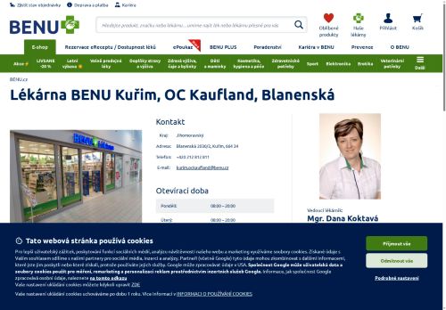Zobrazit webové stránky Lékárna Benu Kuřim, OC Kaufland