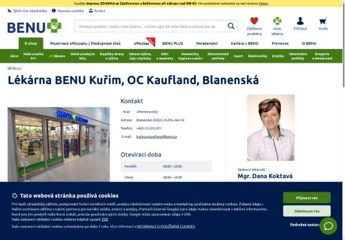 Zobrazit webové stránky Lékárna Benu Kuřim, OC Kaufland
