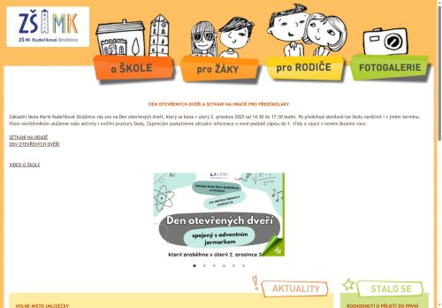 Webové stránky Základní škola M. Kudeříkové Strážnice, Příční 1365, příspěvková organizace, Strážnice