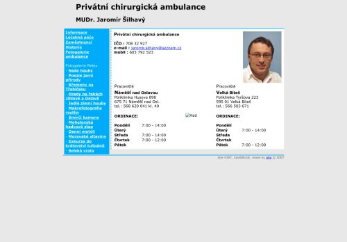Zobrazit webové stránky Chirurgická ambulance - MUDr. Jaromír Šilhavý