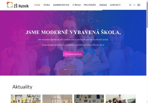 Webové stránky Základní škola Veselí nad Moravou, Hutník 1456, okres Hodonín, příspěvková organizace, Veselí nad Moravou