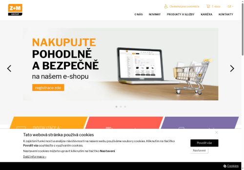 Webové stránky Z + M Logistics, spol. s r.o., Vrbátky