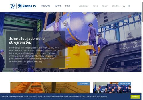 Webové stránky ŠKODA JS a.s., Dukovany