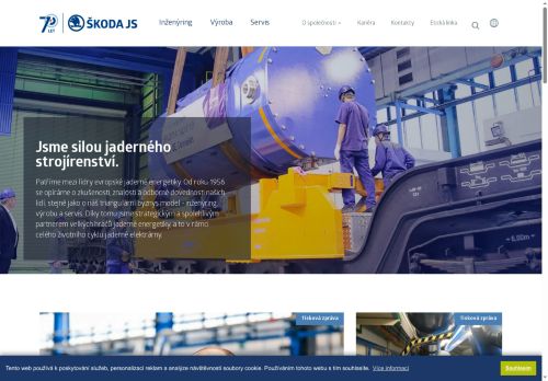 Webové stránky ŠKODA JS a.s., Plzeň