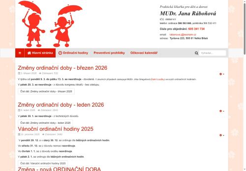 Zobrazit webové stránky Praktický lékař pro děti a dorost - MUDr. Jana Ráboňová