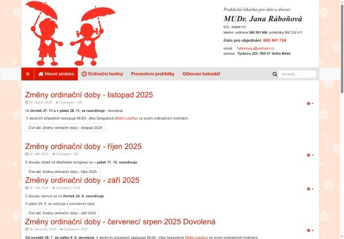 Zobrazit webové stránky Praktický lékař pro děti a dorost - MUDr. Jana Ráboňová