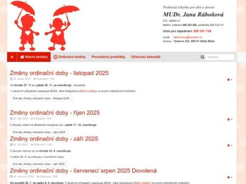 Praktický lékař pro děti a dorost - MUDr. Jana Ráboňová