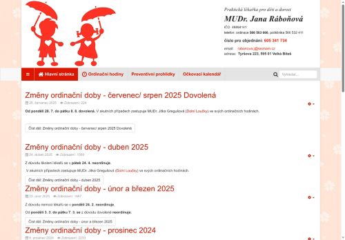 Zobrazit webové stránky Praktický lékař pro děti a dorost - MUDr. Jana Ráboňová