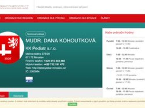 Pediatrie - MUDr. Dana Kohoutková