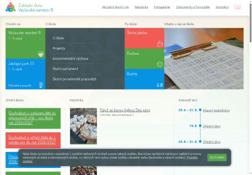 Webové stránky Základní škola, Znojmo, Václavské náměstí 8, příspěvková organizace, Znojmo
