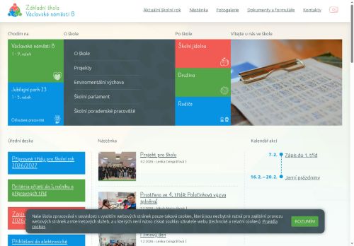 Webové stránky Základní škola, Znojmo, Václavské náměstí 8, příspěvková organizace, Znojmo