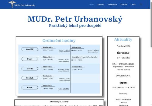 Zobrazit webové stránky Praktický lékař - MUDr. Petr Urbanovský